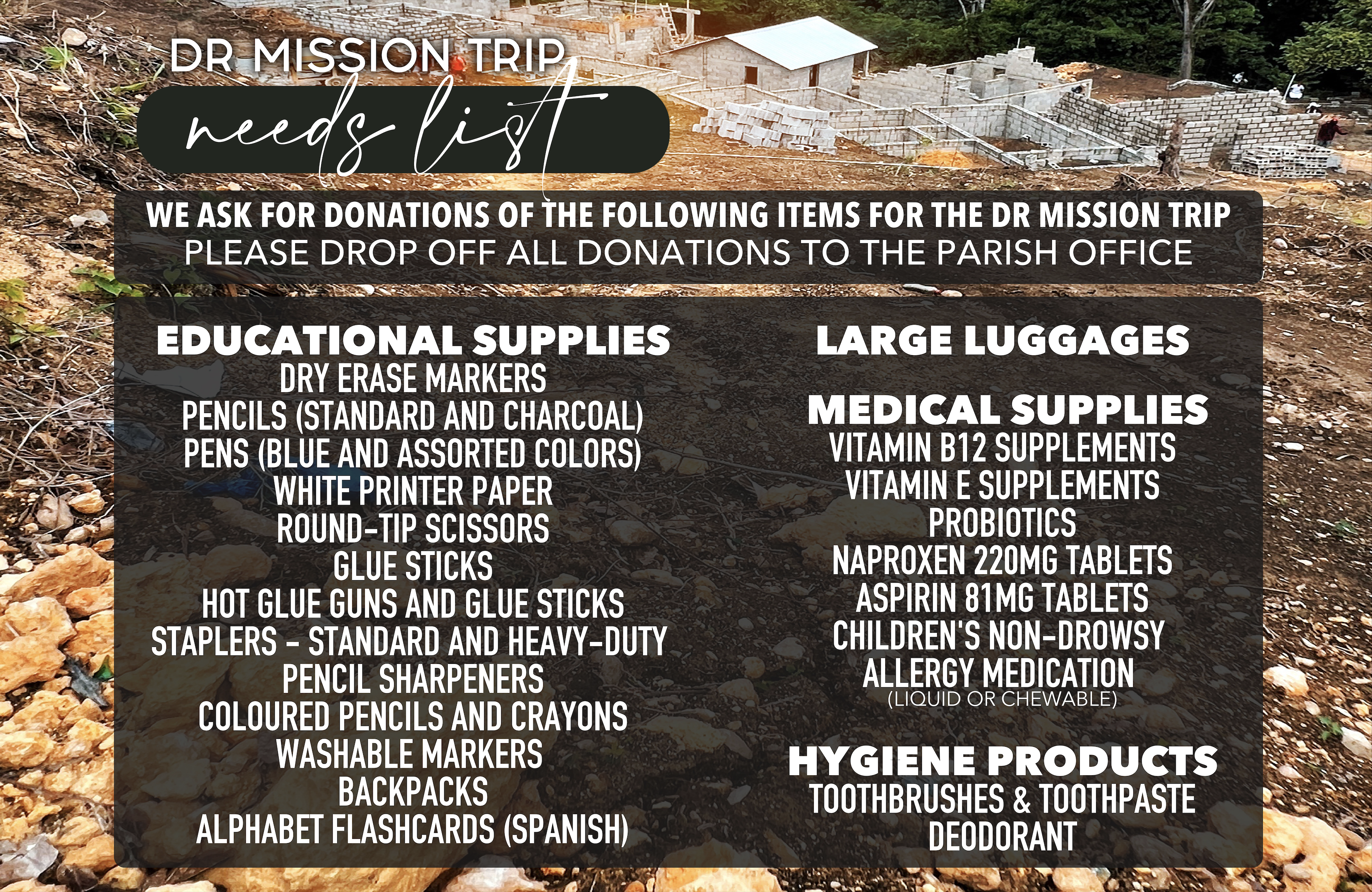 DR MISSION 2024 NEEDS LIST